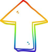 rainbow gradient line drawing cartoon pointing arrow vector