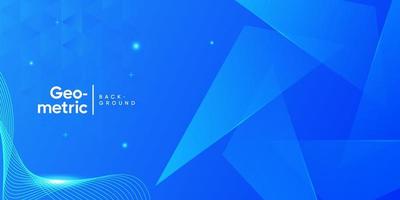 Blue geometric gradient background vector