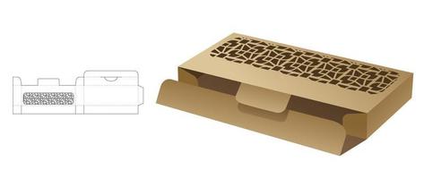 lata y caja corta con plantilla troquelada con patrón estampado y maqueta 3d vector