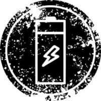 battery distressed icon vector