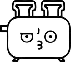 line drawing cartoon of a toaster vector