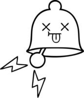 line drawing cartoon ringing bell vector