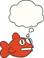 cartoon fish and thought bubble vector