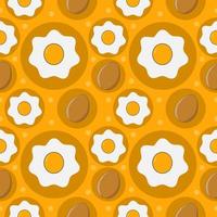 Fried eggs. Seamless pattern. Texture for fabric, wrapping, wallpaper. Decorative print. vector