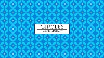 Vector geometric seamless pattern with round and rhombus textures. Blue minimalist  background.