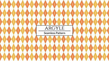 Argyle seamless pattern background. Orange autumn color. Simple flat vector illustration.