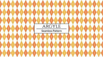 Argyle seamless pattern background. Orange autumn color. Simple flat vector illustration.