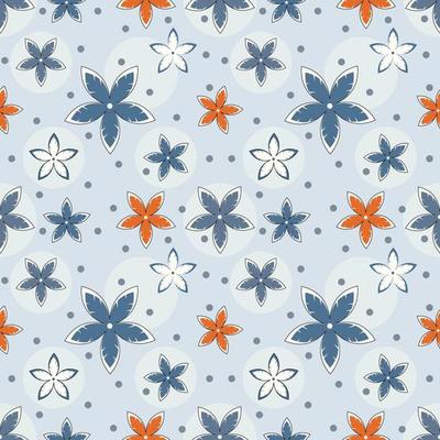 Floral seamless pattern with blossom flowers. Vector Design Isolated on Pastel Background