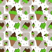 Seamless pattern with ice creams. Texture for fabric, wrapping, wallpaper. Decorative print. vector