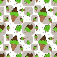 Seamless pattern with ice creams. Texture for fabric, wrapping, wallpaper. Decorative print. vector