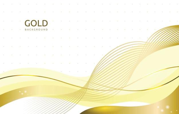 Gold White Background Shiny Sparkling Golden Line Wave