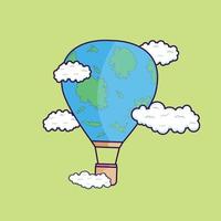 air balloon in sky vector illustration