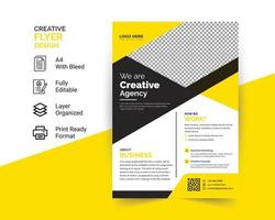Corporate Business Flyer poster, brochure cover design layout background, two colors scheme, vector template in A4 size - Vector