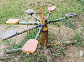 Old dirty playground for child. photo