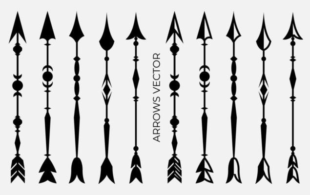 Set of vintage arrow element vector. Fit for frame, ornament, border, text divide. Vector eps 10.