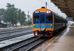 Diesel multiple unit of the special express train is arrival. photo