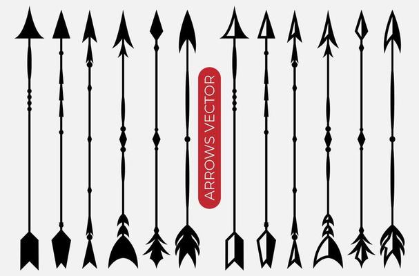 Set of vintage arrow element vector. Fit for frame, ornament, border, text divide. Vector eps 10.