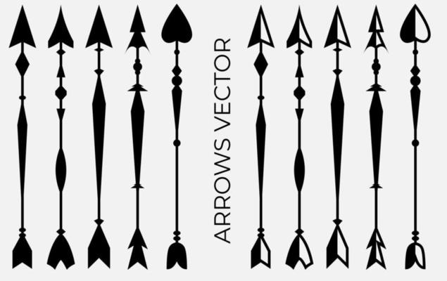 Set of vintage arrow element vector. Fit for frame, ornament, border, text divide. Vector eps 10.
