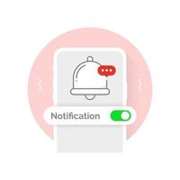 notification successfully enabled or turned on concept illustration flat design vector eps10. modern graphic element for landing page, empty state ui, infographic, icon