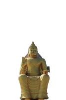 Big Golden Buddha is a Buddhist belief and faith built on faith and is a long-standing culture and tradition in Buddhism against a blue sky background on a sunny and bright day.-white background photo
