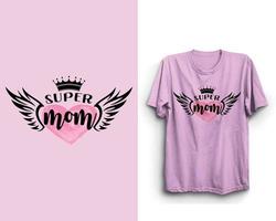 Super mom, Mother's day vector, Happy mother's day, Mother's day t shirt design, wings vector