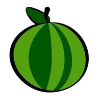 Watermelon, icon, children's drawing style. vector