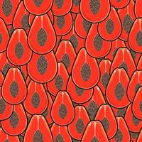 Seamless fruit pattern papayas. vector