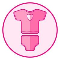 Tshirt. Panties. Baby icon on a white background, line vector design.