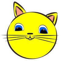 Cat, icon, children's drawing style. vector