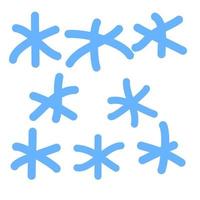 Snowflakes, icon, children's drawing style. vector