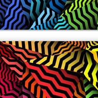 Chevron background, rippled rainbow and black pattern. vector