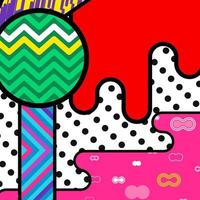 Memphis background with round geometric elements, patterns fashion trend 80-90s. Vector. vector