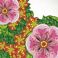 Background with flowers and leaves. vector