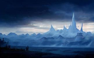 3d Illustration Ice Planet Rpg Backgrounds Battle Game photo