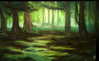 Magical Forest and mountains Backgrounds Game Website Fantasy World photo