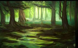 Magical Forest and mountains Backgrounds Game Website Fantasy World photo