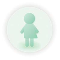 Toilet icon for transgender people in 3d gradient volumetric style. vector