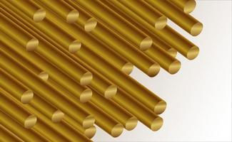 Gold pipes. on background. 3d illustration. vector