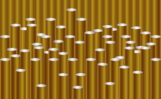 Gold pipes. on background. 3d illustration. vector