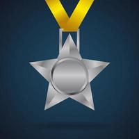 Silver medal isolated on  background vector