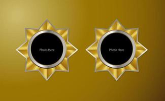 Golden star frame for photo vector