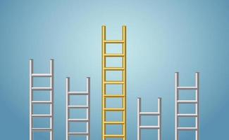 Vector illustration of the ladder to the dream, the ladder to the concept of success