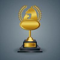 The golden trophy vector is a symbol of victory in a sports event.