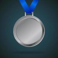 Silver medal isolated on  background vector