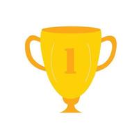 Winner's trophy vector is a symbol of victory in a sports event. Number one