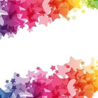 Rainbow stars  border, vector  texture, carnival bright decoration card.