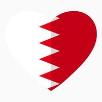 Flag of Bahrain in the shape of Heart, flat style, symbol of love for his country, patriotism, icon for Independence Day. vector