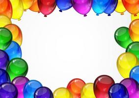 coloridos globos vectoriales festivos sobre un fondo blanco para celebración, vacaciones, tarjeta de fiesta de cumpleaños con espacio para el texto. diseño a4. vector