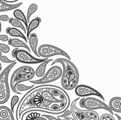 Paisley pink and green vector background,  floral abstract design pattern, indian art ornament.