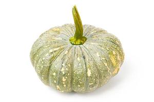 Cutout Green Asian Pumpkin on White Background. photo